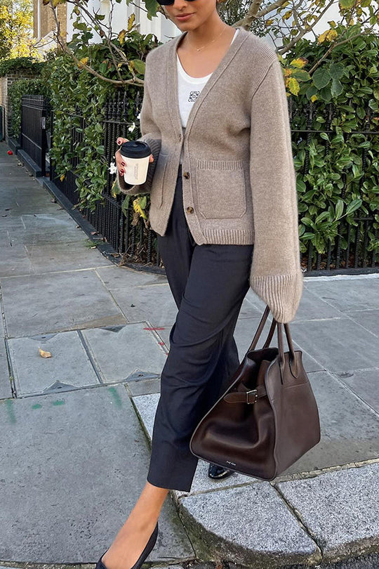 EB | doppelter Taschen Strickjacke