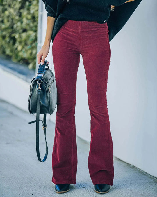 EB Damen Cord-Schlaghose mit hohem Bund