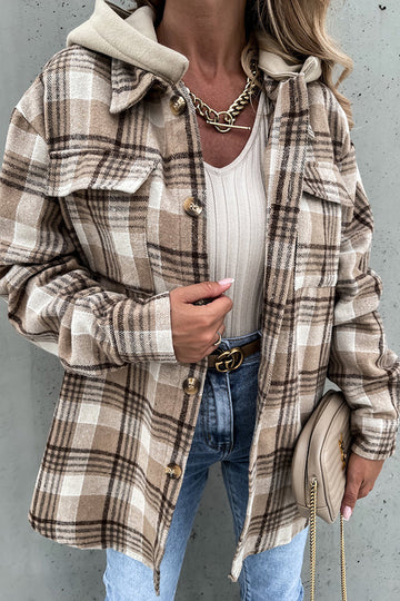 EB | Street Style Chic karierte Jacke mit Kapuze
