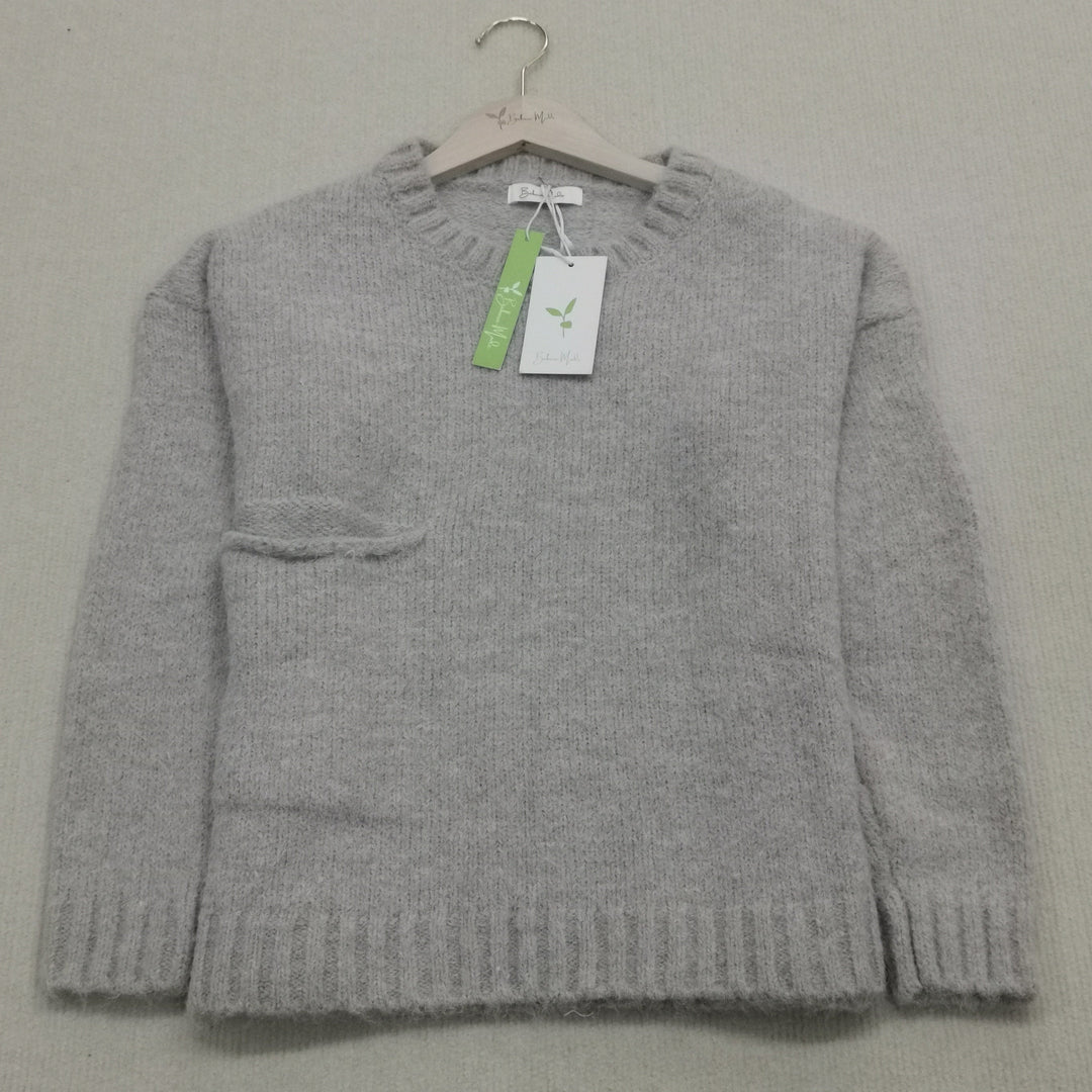 EB | Übergroßer Strickpullover mit Tasche