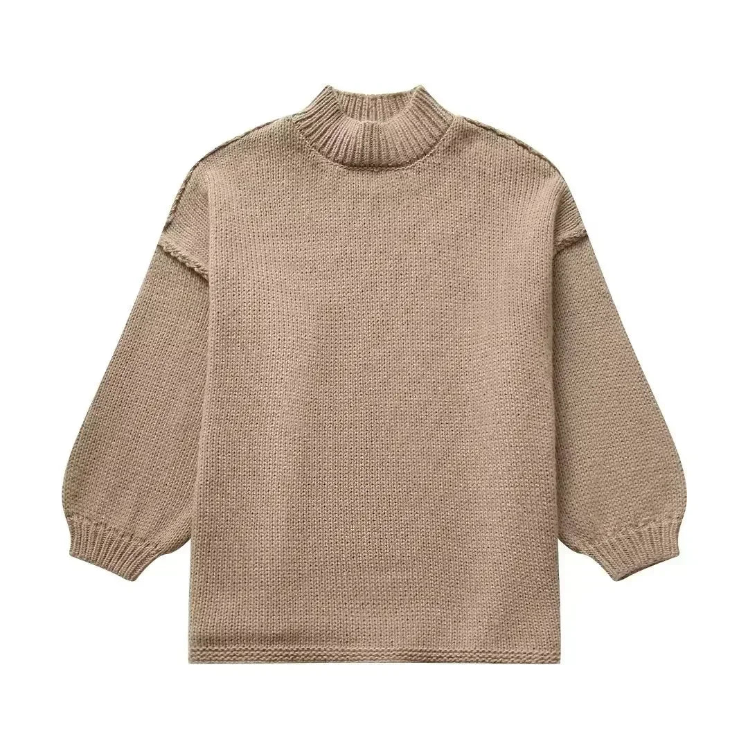 EB | Strickpullover mit Rollkragen und stylischen Puffärmeln