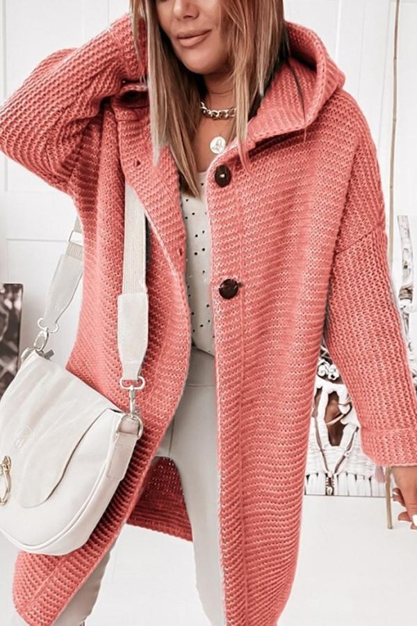 EB | Strickjacke mit Kapuze Lockerer Schnitt Weich und Warm