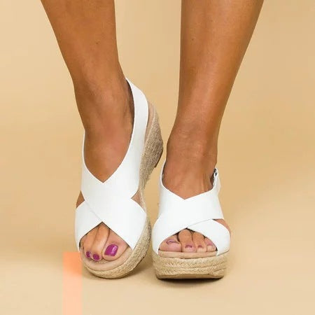 EB | Keilabsatz Sandalen mit Elastischen Riemen für Damen