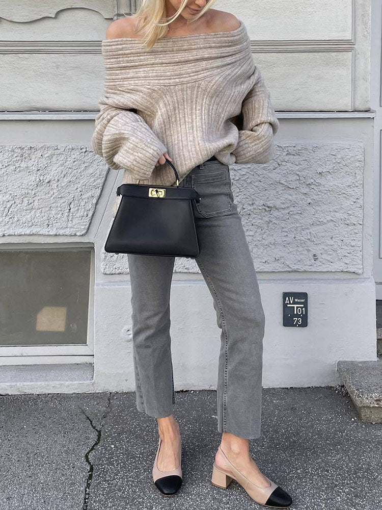 EB | Rippstrickpullover Weiche Wolle Elegant und Warm