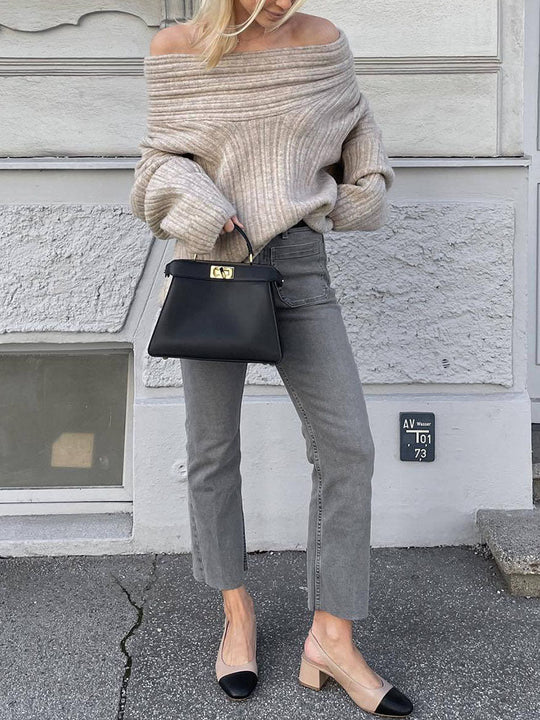 EB | Rippstrickpullover Weiche Wolle Elegant und Warm