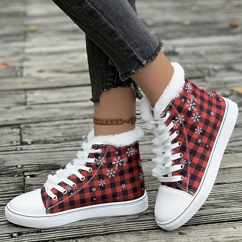 Karierte Schneeschuhe Mit Plüschfutter Mila EB