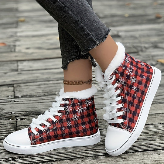 Karierte Schneeschuhe Mit Plüschfutter Mila EB