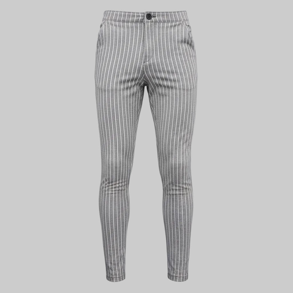 Herren stylische und bequeme Slim-Fit Hose mit gestreiftem Design EB