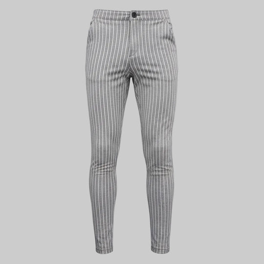 Herren stylische und bequeme Slim-Fit Hose mit gestreiftem Design EB