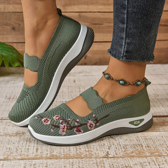 Blumenbestickte Mesh Slip-On Schuhe EB EB