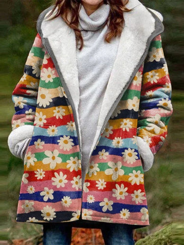 EB | Lässige Florale Kapuzenjacke