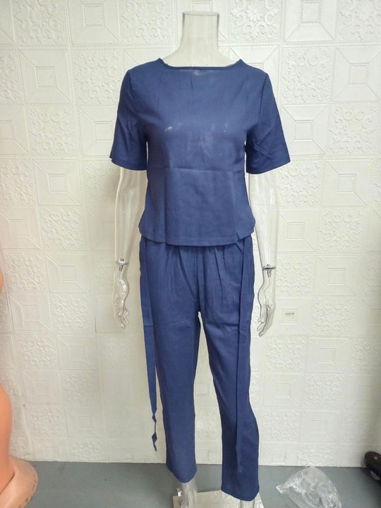 EB | Übergroße Bluse Hose mit weitem Bein Retro zweiteiliges Set