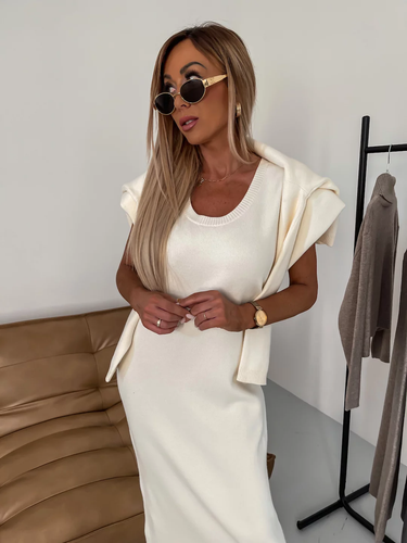 EB | Bequemes Strick Damen Satz mit Rollkragenpullover
