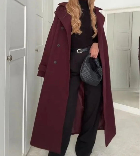 EB | trenchcoat - eleganter langer roter Damenmantel