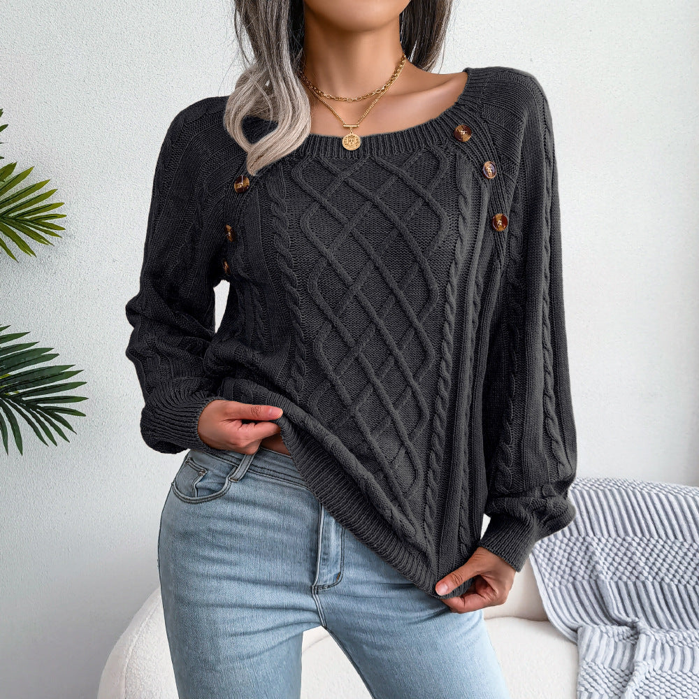 EB | Modischer Pullover mit quadratischem Ausschnitt
