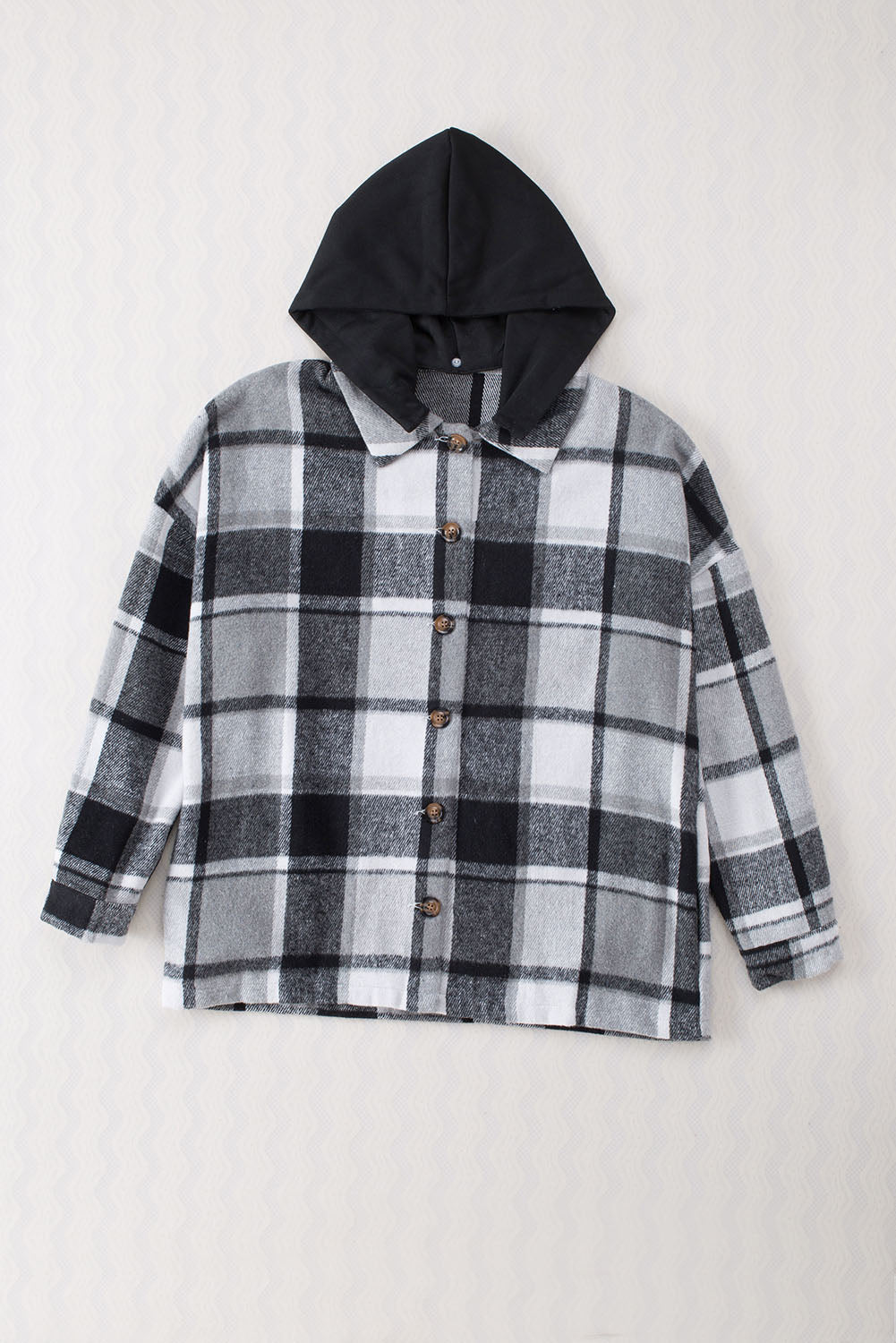 EB | Gitter Oversized Jacke mit Kapuze Lässiger Komfort Warm und Trendy