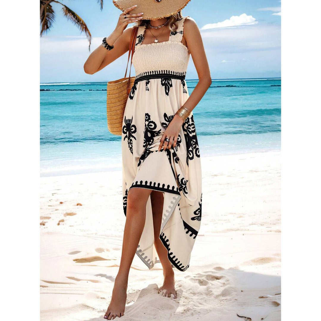 EB | Bedrucktes Brustwickelkleid im Urlaubsstil
