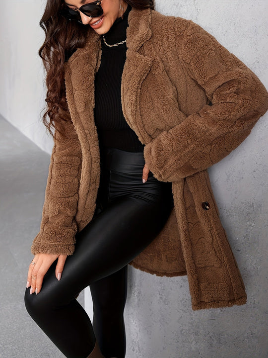 EB | Elegante Damen Brauner Pelzmantel
