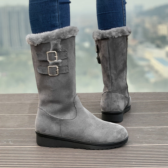 EB | Verstärkte Samt Mittelrohr Schnee Stiefel