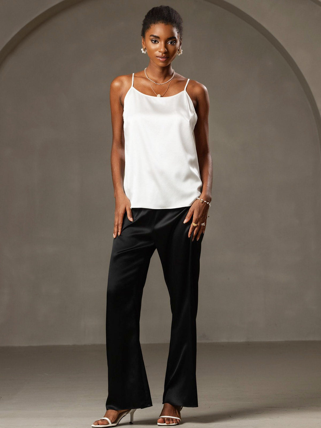 EB | Seide Entspannt Spaghettiträger Camisole Top