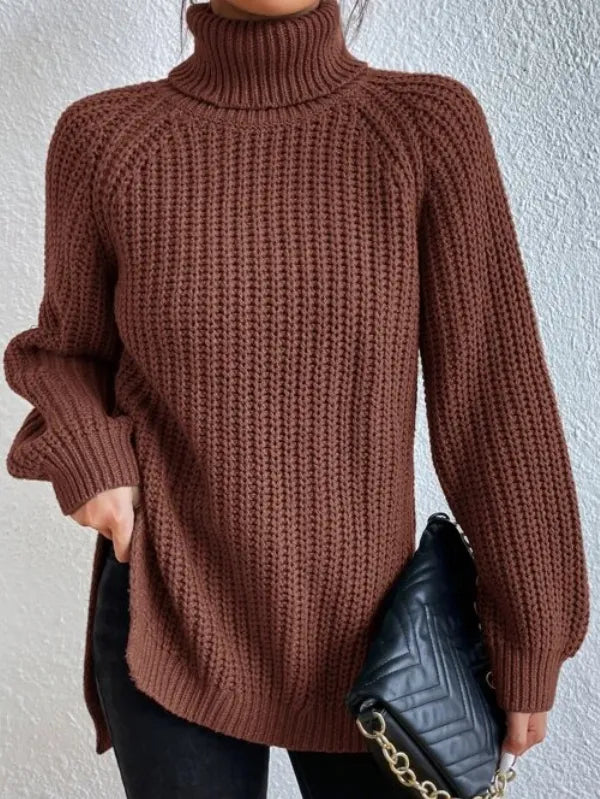 EB-rollkragenpullover Mit Raglanärmel Und Geteiltem Saum