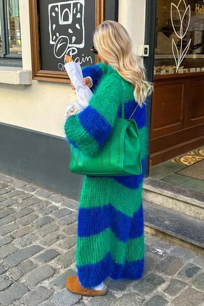 EB | übergroße Strickjacke mit Streifen