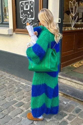 EB | gestreifter übergroßer Strickcardigan
