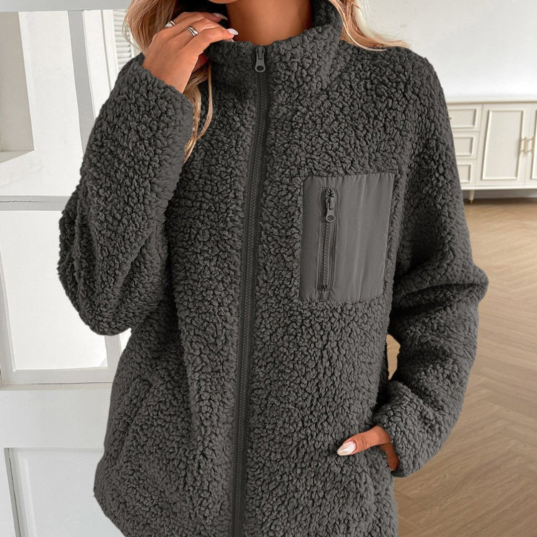 EB | Lässige Winter Zip-Up Fuzzy Jacke für Damen