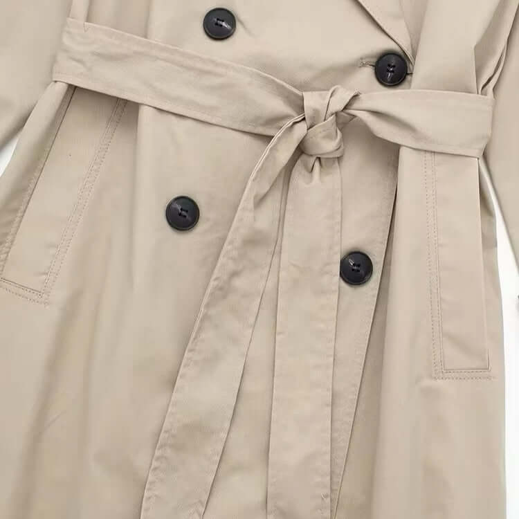 EB | Eleganter doppelt gefütterter Damen-Trenchcoat mit Gürtel