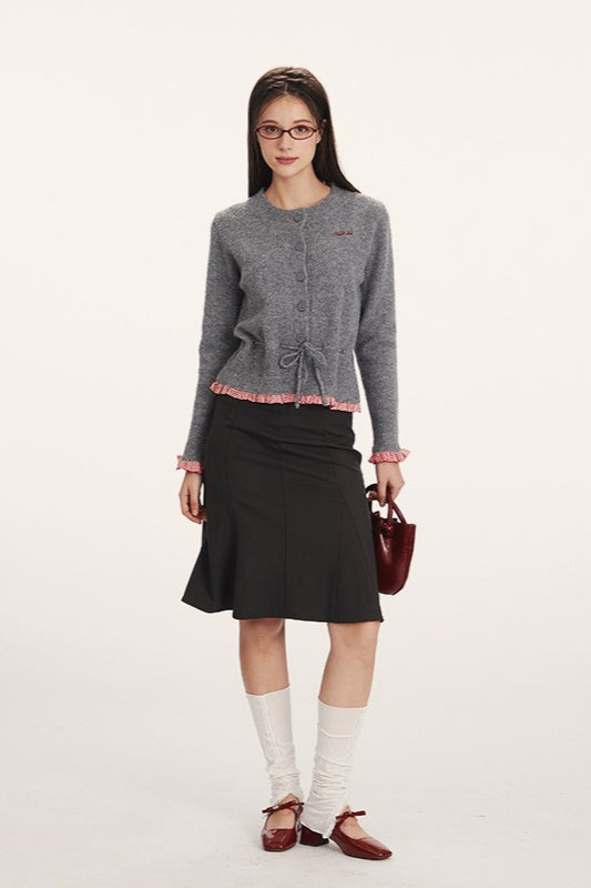 EB | Slim-Fit Strickjacke mit Einsätze-Design