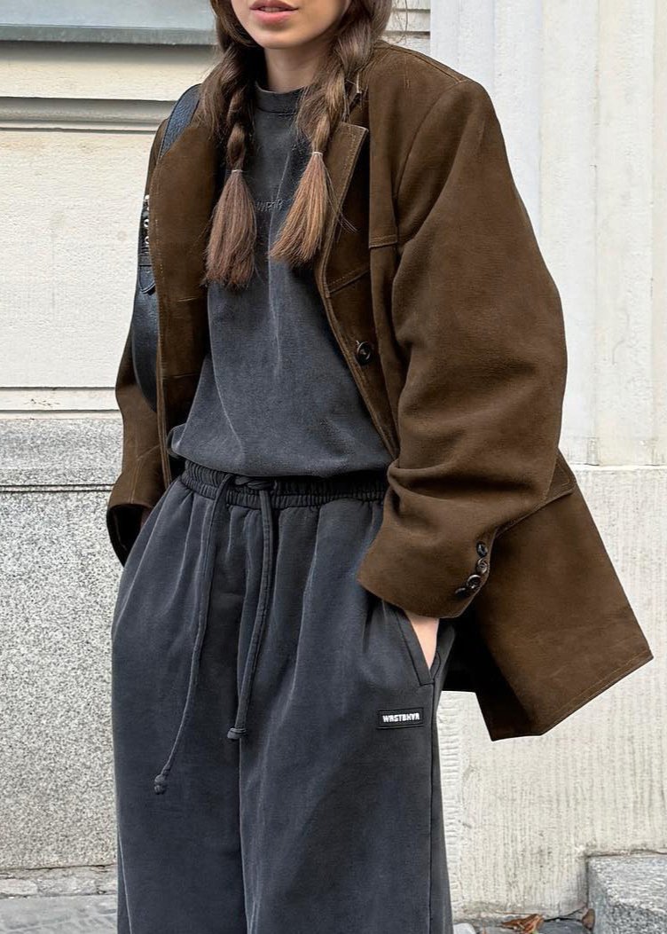 EB | Samt Wildlederjacke mit Retro-Revers