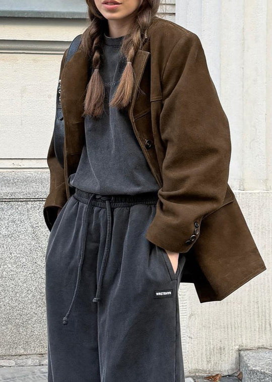 EB | Samt Wildlederjacke mit Retro-Revers