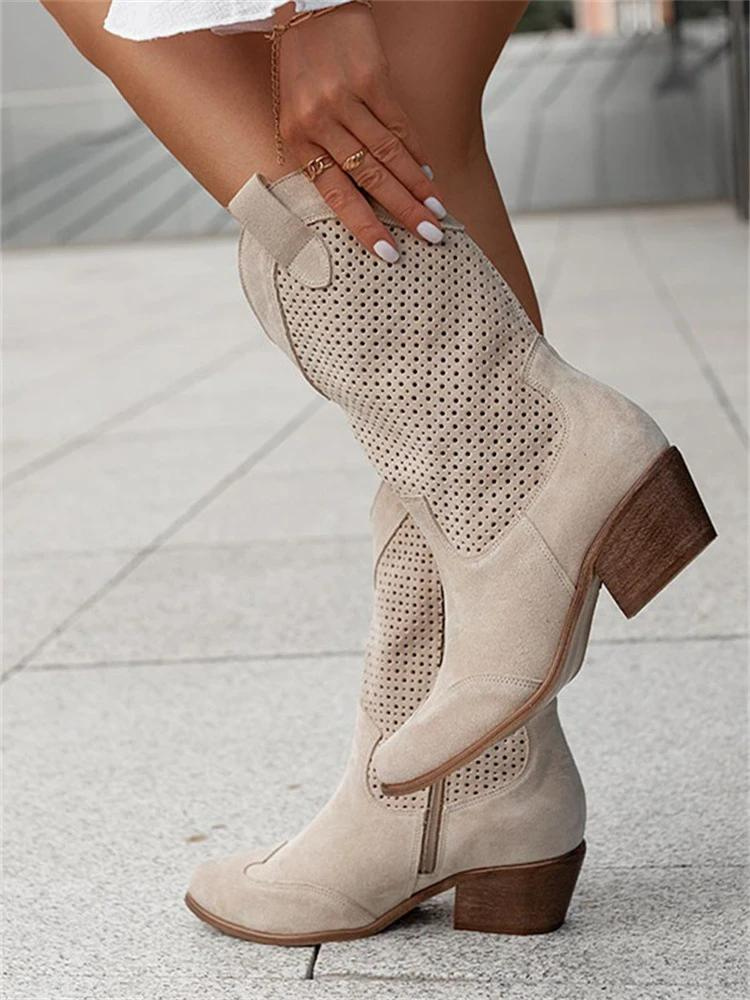 EB | Cowboystiefel Mit Blockabsatz Und Atmungsaktivem Design