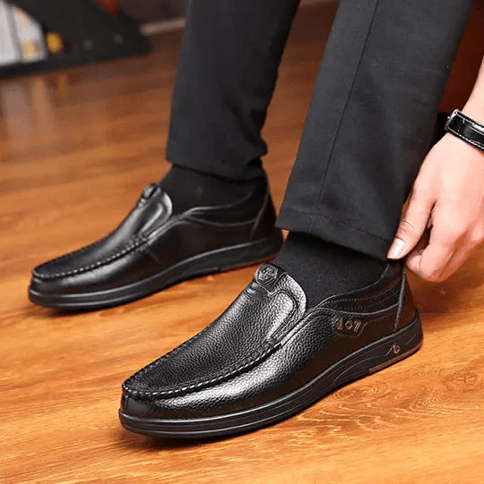 Herren Echtleder Schlupfschuhe EB
