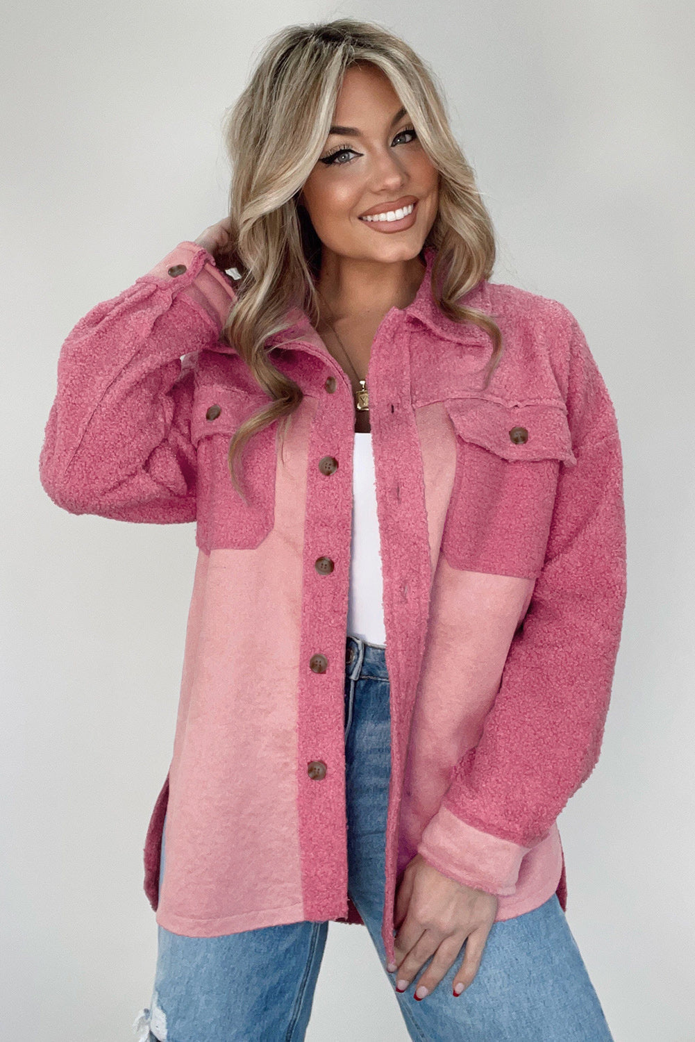 EB | Weiche Hemdjacke mit Knöpfen Polyester Lässig und Trendy