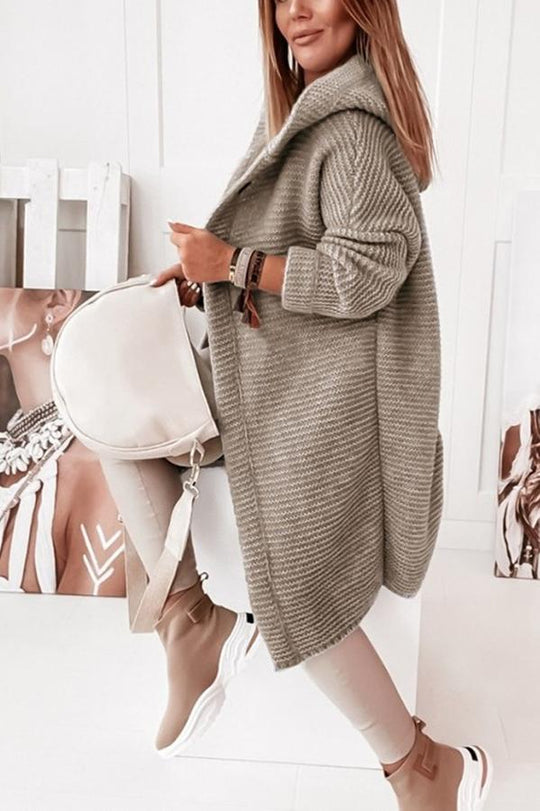 EB | Strickjacke mit Kapuze Lockerer Schnitt Weich und Warm