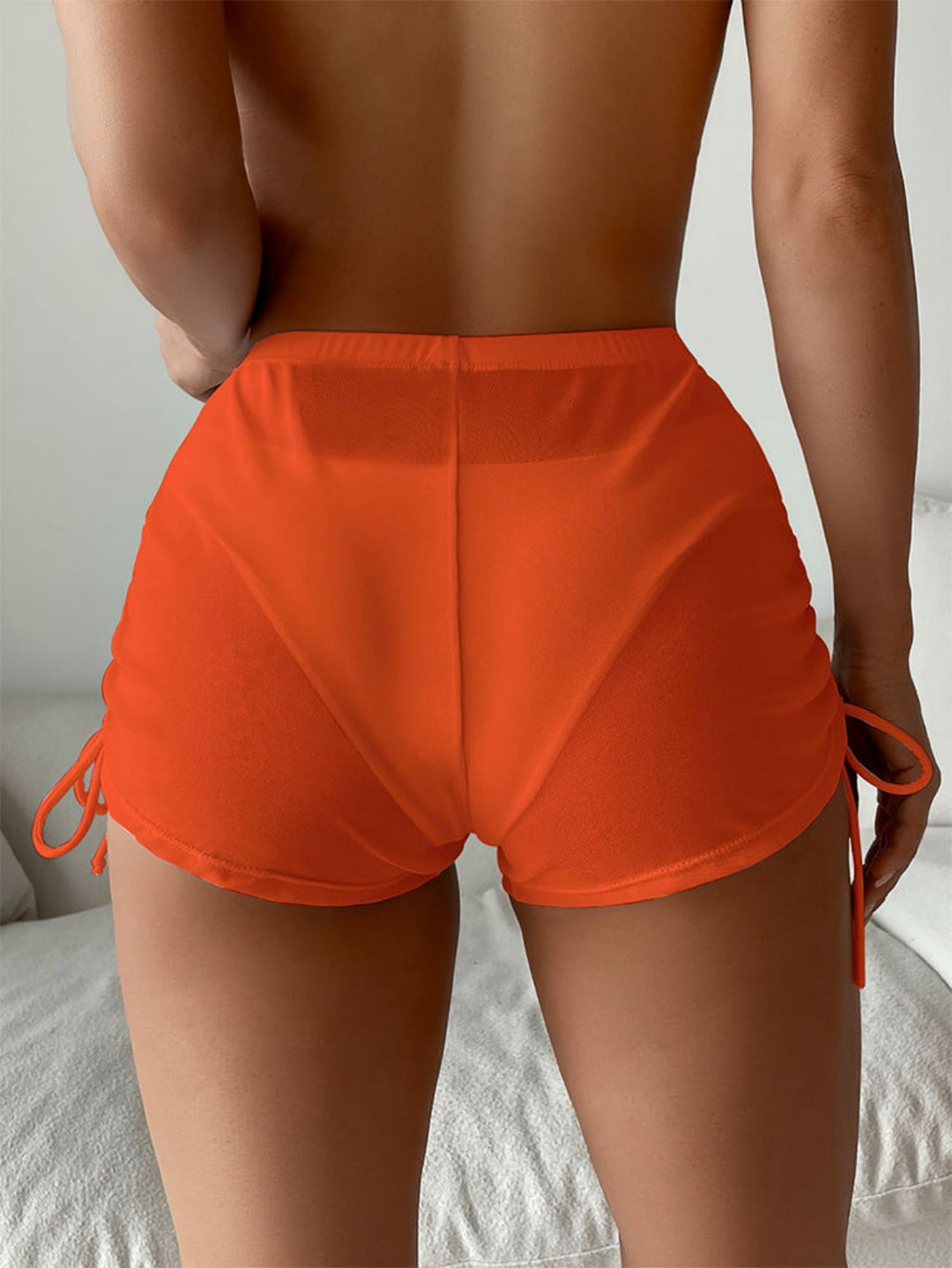 EB | Badehose mit hoher Taille und Kordelzug aus Mesh