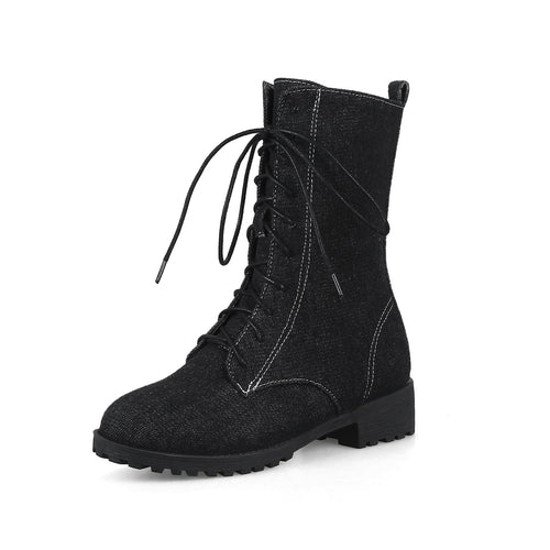 Damen Klassische Schnürschuhe mit Niedrigem Absatz EB