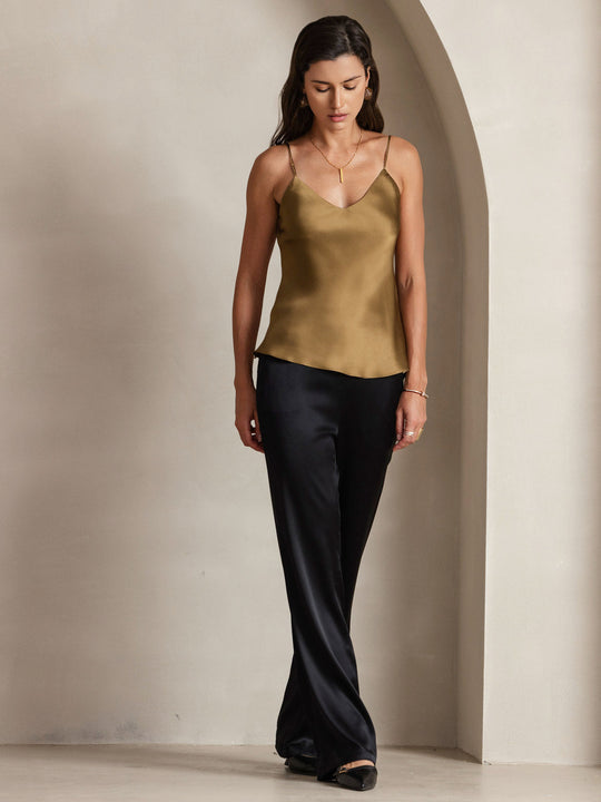 EB | V-Ausschnitt Reine Seide Spaghettiträger Camisole Top