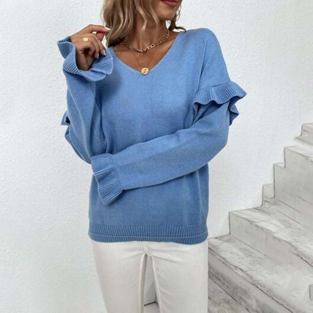 EB | Einfarbiger Strickpullover Für Kalte Tage
