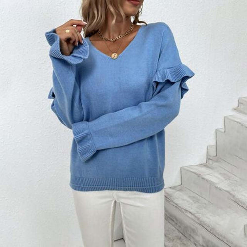 EB | Einfarbiger Strickpullover Für Kalte Tage