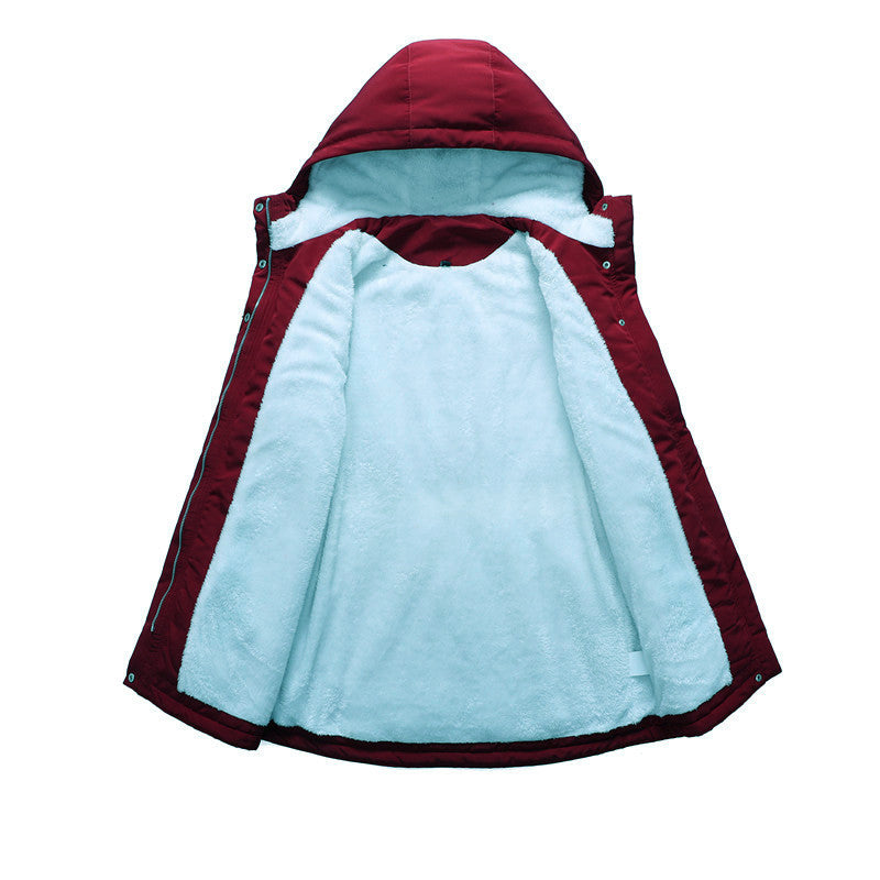 EB | Damen Fleecejacke mit Kapuze und Kordelzug