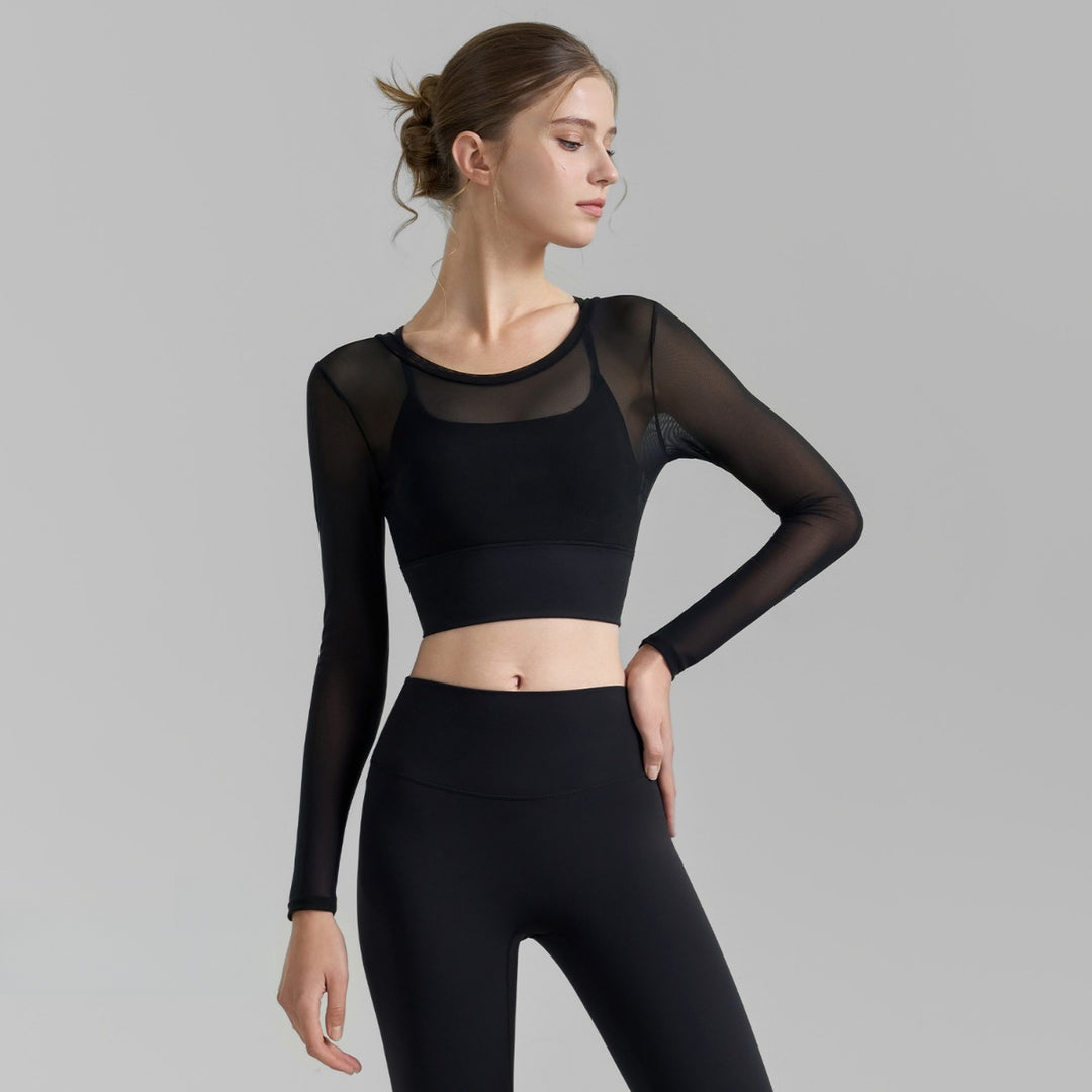 EB | Fake zwei sexy Mesh-Yoga-Kleidung