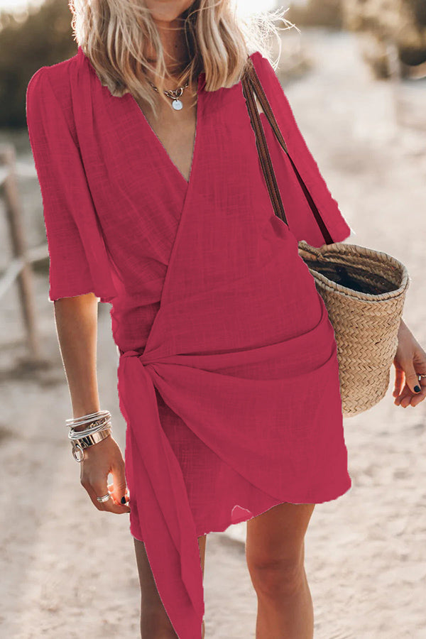 EB | Bohemian Wickelkleid mit Bindegürtel für Damen