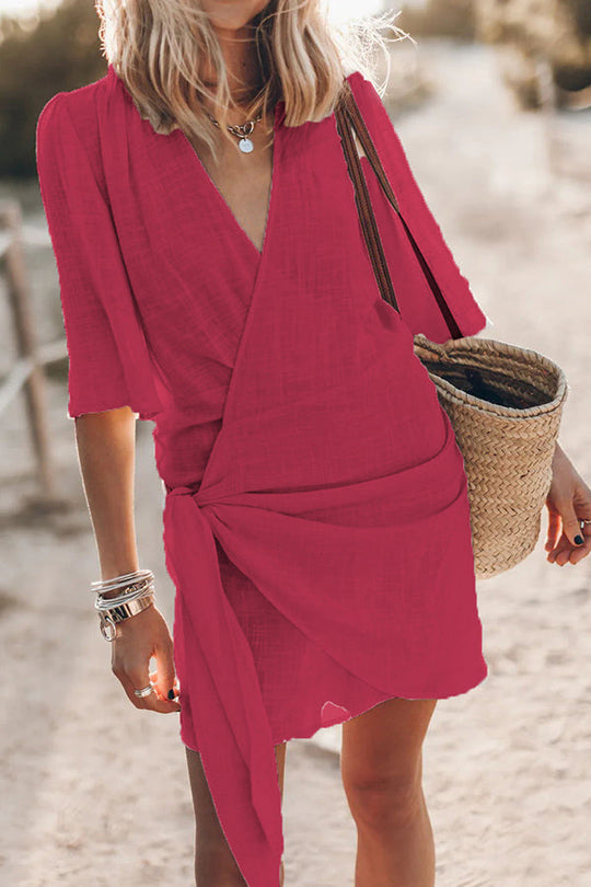 EB | Bohemian Wickelkleid mit Bindegürtel für Damen