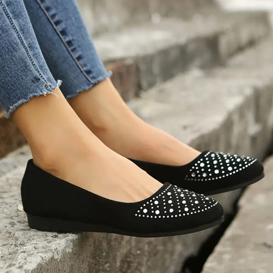 Orthopädische flache Puppenschuhe für Frauen mit Kristall EB EB