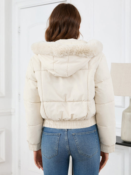 EB | Kuschelige Gepolsterten Winterjacke mit Pelzkapuze und Taschen