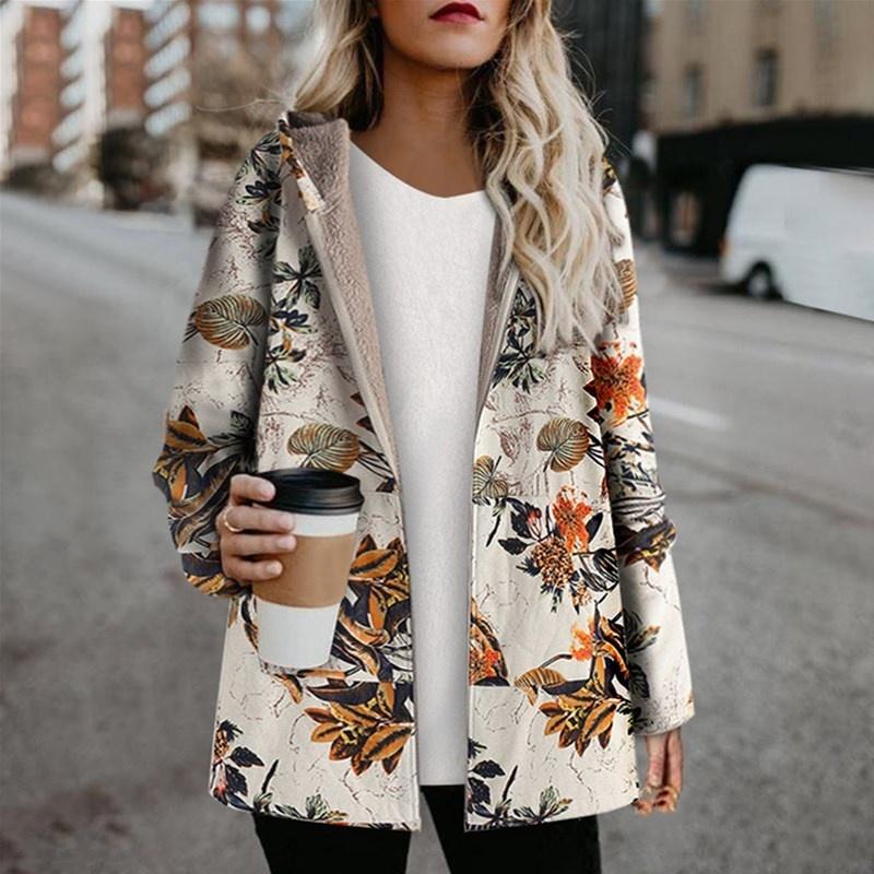 EB | Warme Damenjacke Mit Blumigem Design