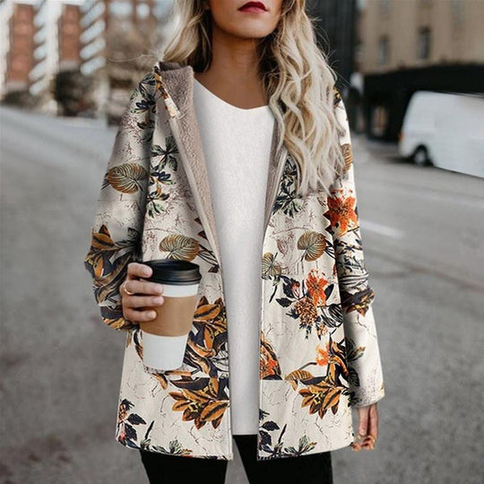 EB | Warme Damenjacke Mit Blumigem Design