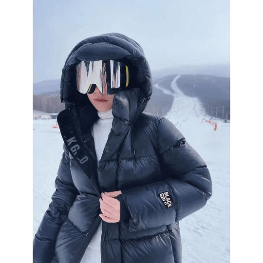 EB | Damen Lange Gepolsterte Jacke